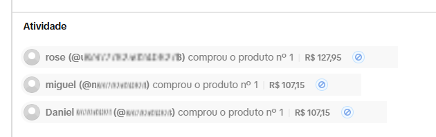 Identificação do comprador pelo nome na lista de vendas